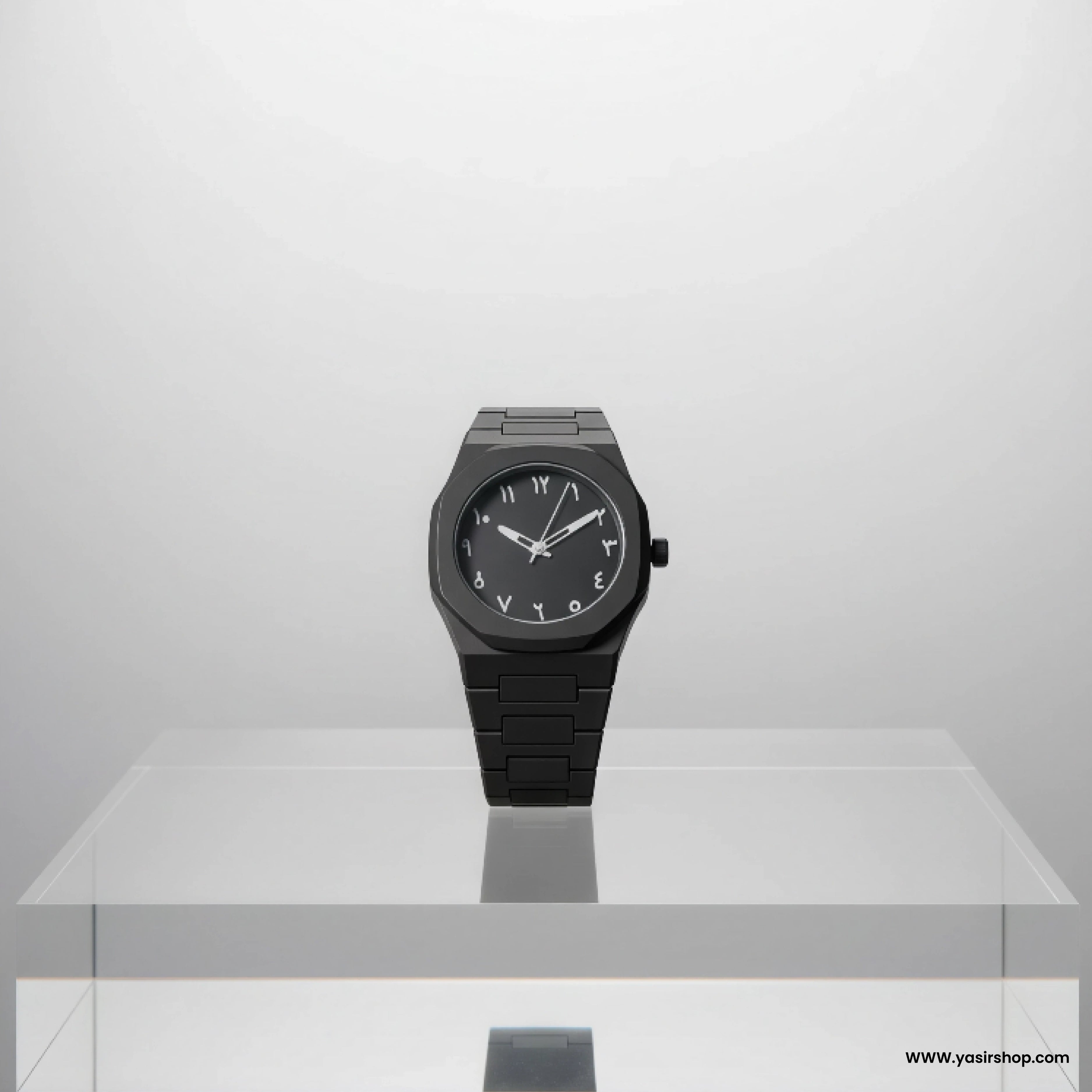 Arabic Dial Black Luxury Watch in Pakistan | Matte Black Metal Strap | Premium Unisex Wrist Watch