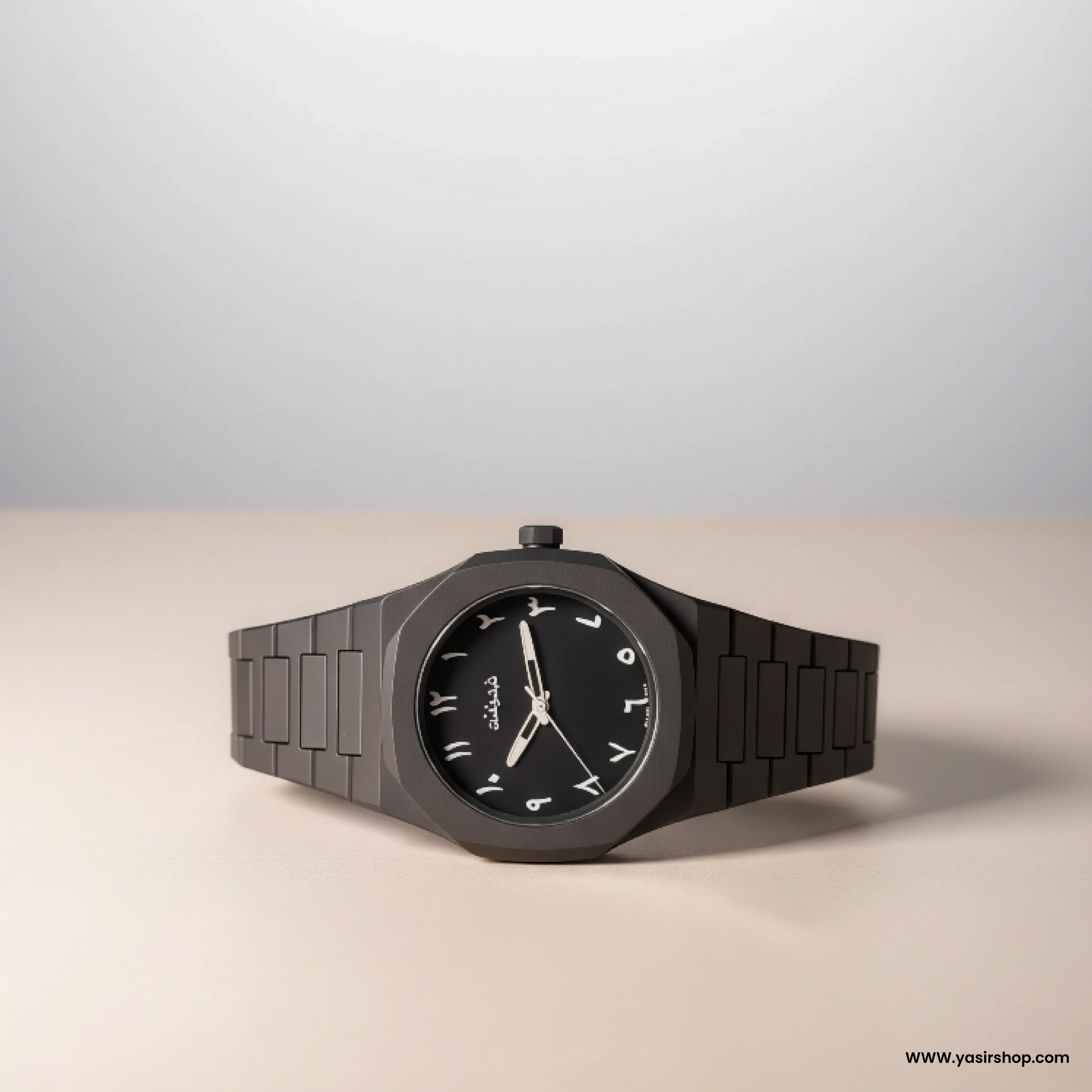 Arabic Dial Black Luxury Watch in Pakistan | Matte Black Metal Strap | Premium Unisex Wrist Watch