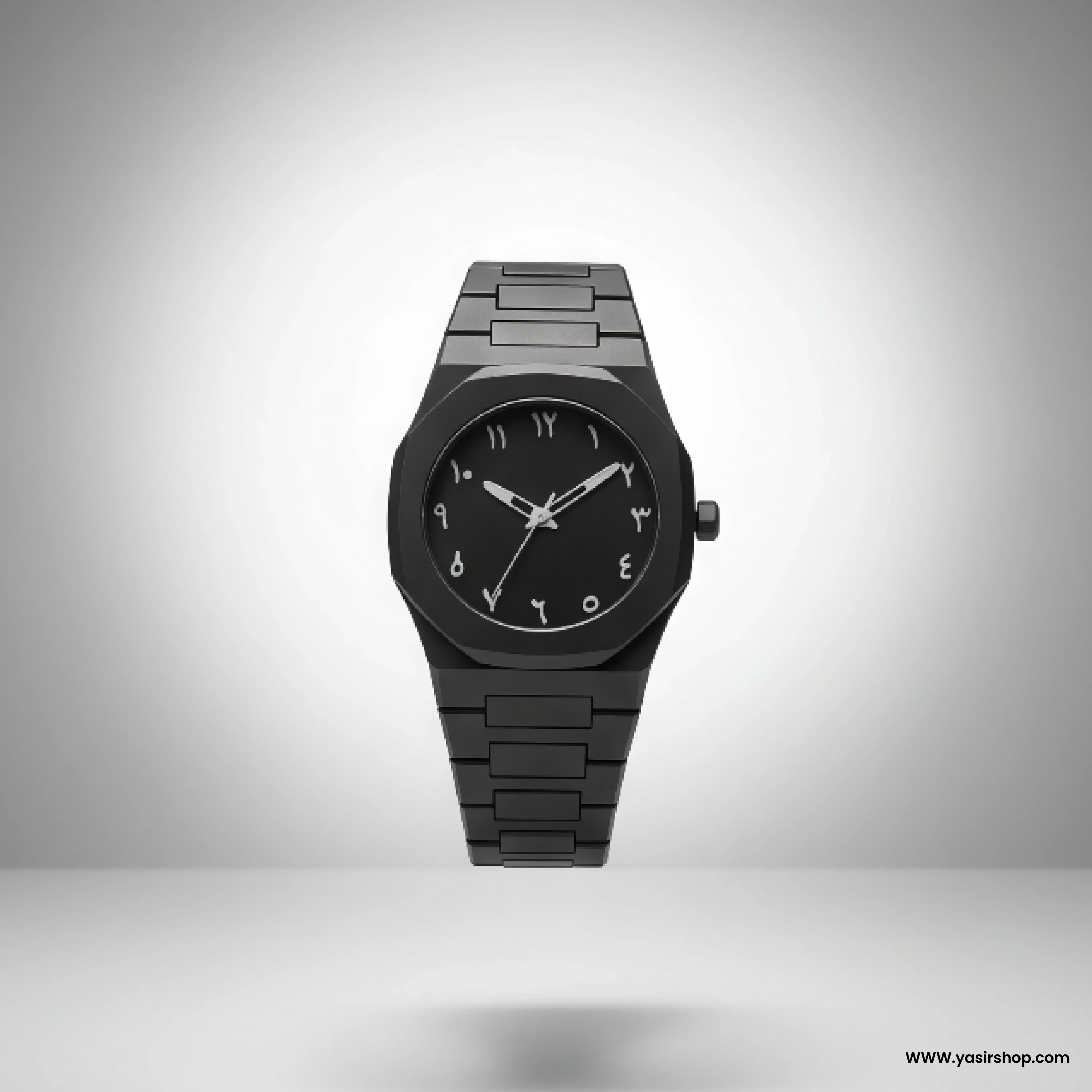 Arabic Dial Black Luxury Watch in Pakistan | Matte Black Metal Strap | Premium Unisex Wrist Watch